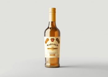 Marsala Wine Bottle Free Mockup