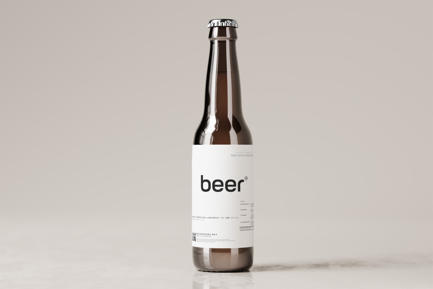 North American Long-neck Style Beer Bottle Free Mockups