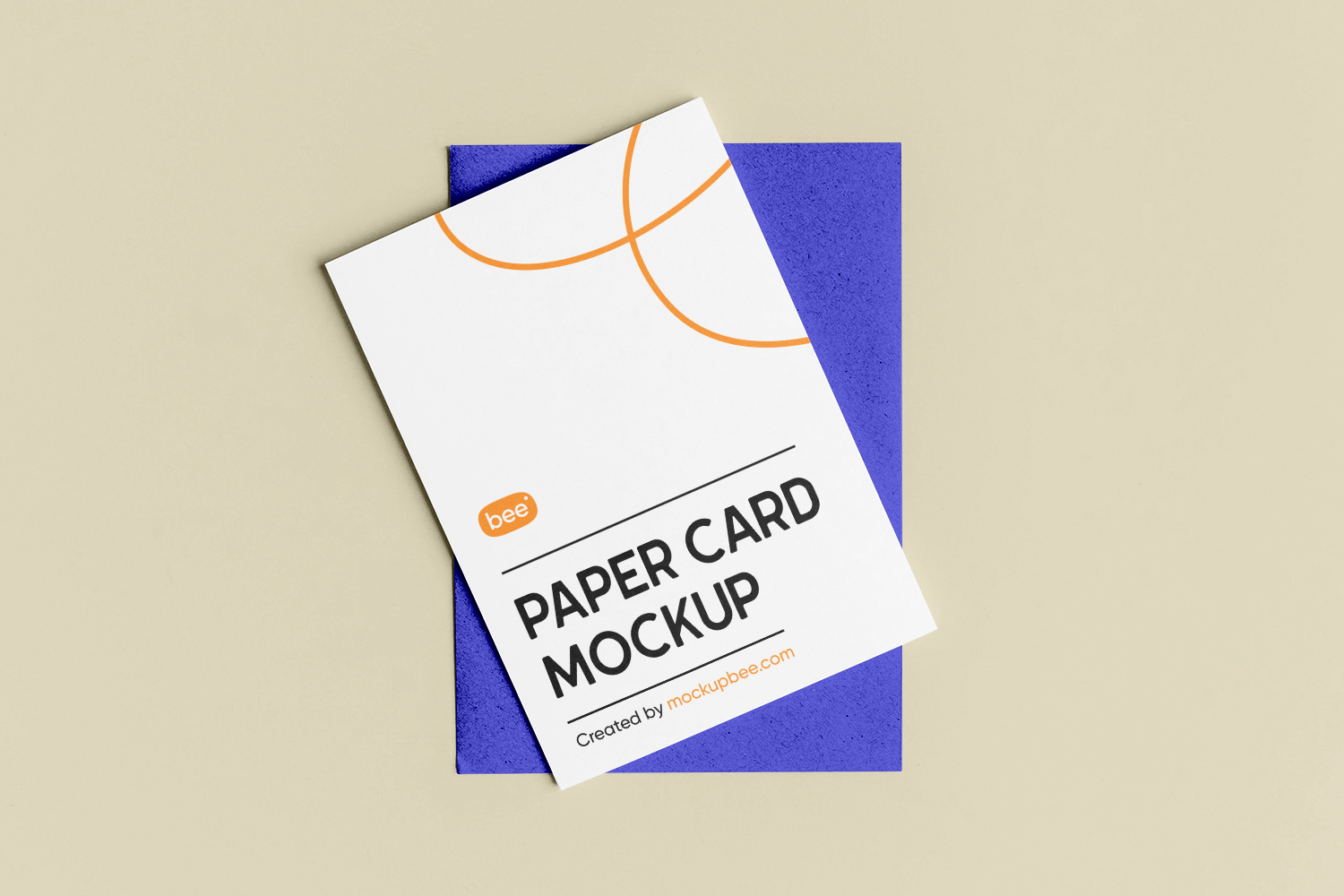 Paper Card with Envelope Free Mockup
