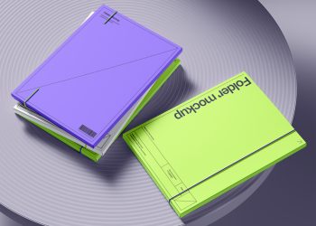 Photorealistic Folders Free Mockup