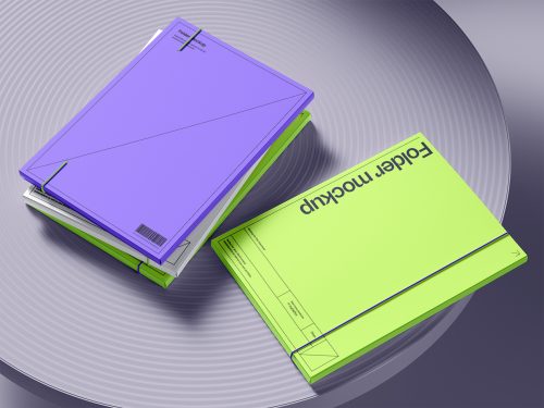 Photorealistic Folders Free Mockup