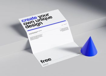 Realistic Folded Paper Free Mockup