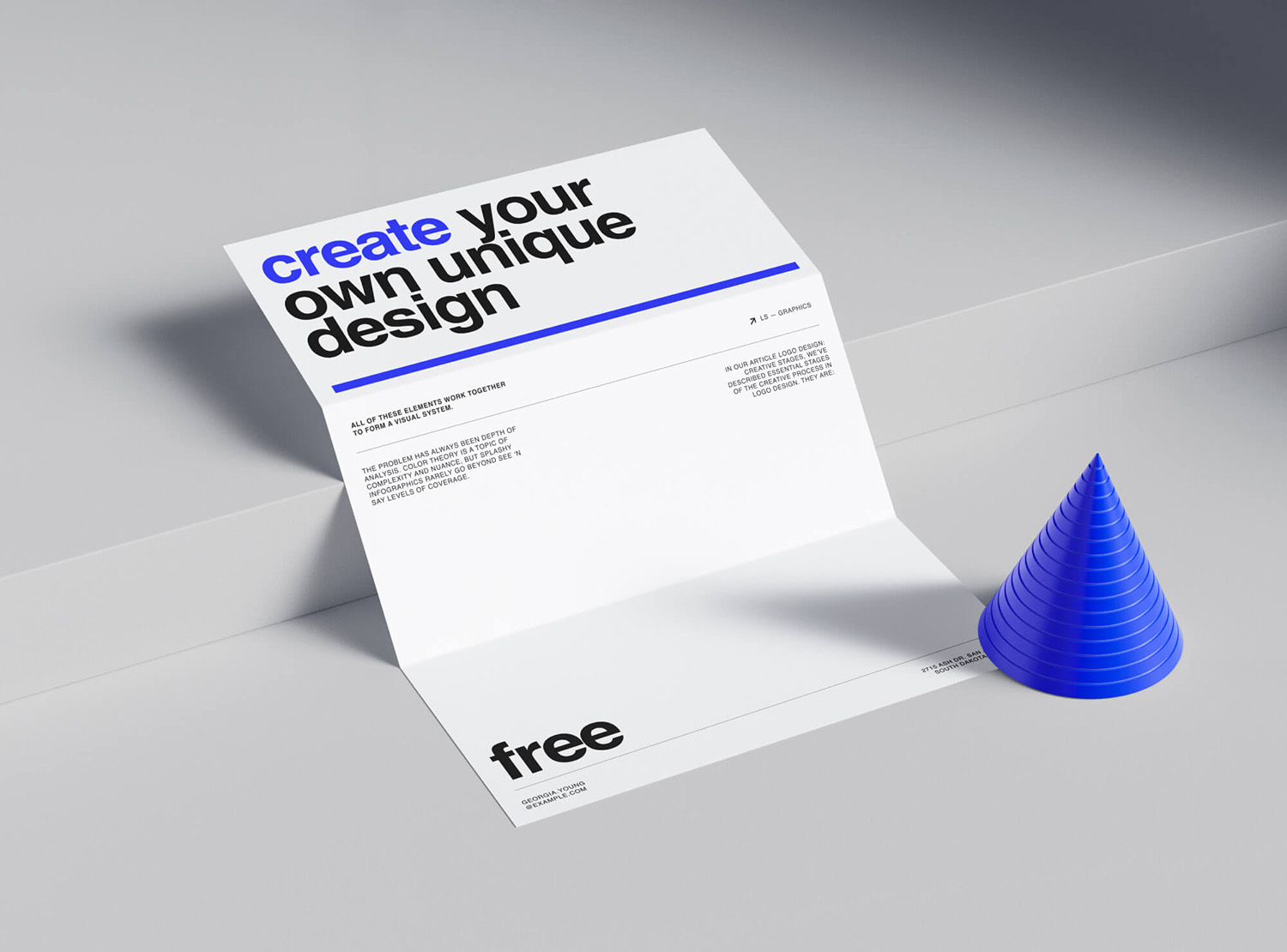 Realistic Folded Paper Free Mockup