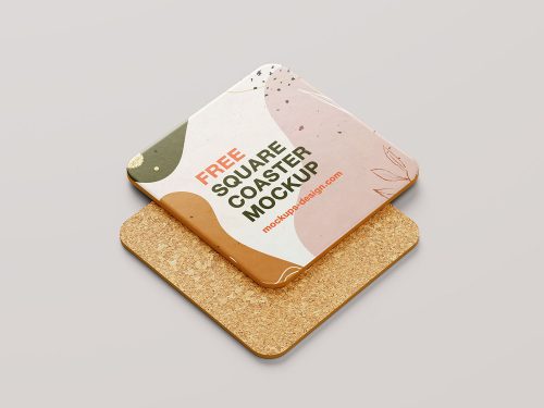 Square Coaster Free Mockup