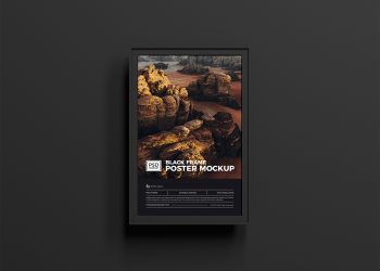 Black Frame Poster Free Mockup