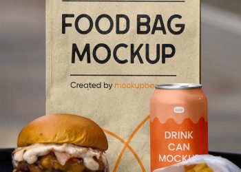 Food Bag with Soda Can Free Mockup