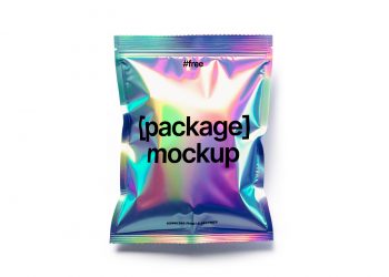 Holographic Package Free Mockup