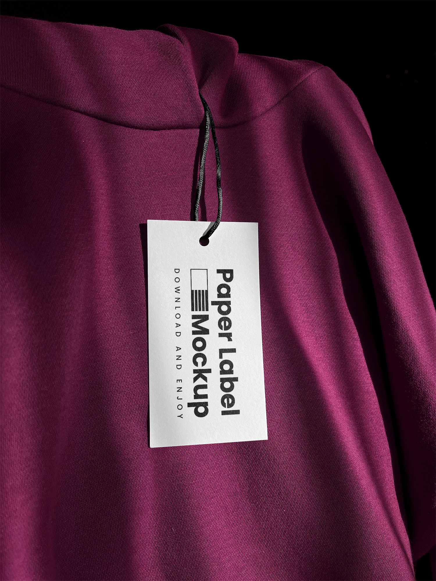 Paper Label on Hoodie Free Mockup