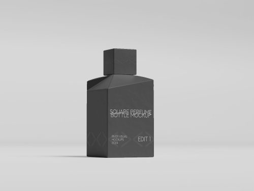 Square Parfume Bottle Free Mockup