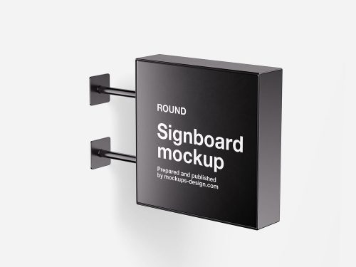 Square Signboard Free Mockup