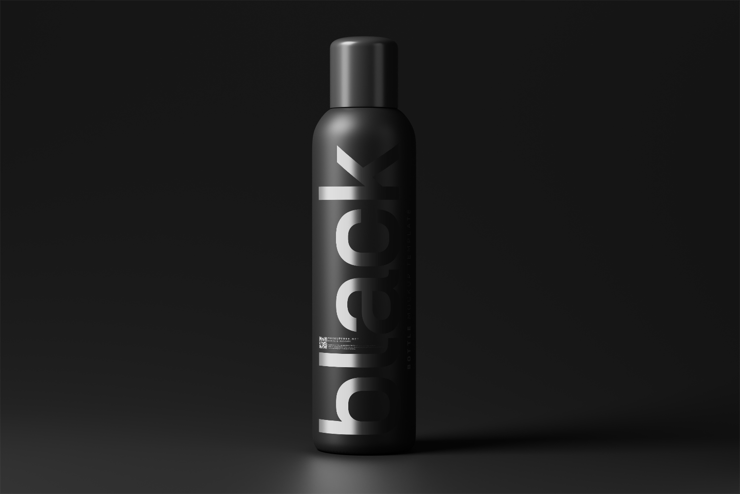 Tall Black Plastic Cosmetic Bottle Free Mockups