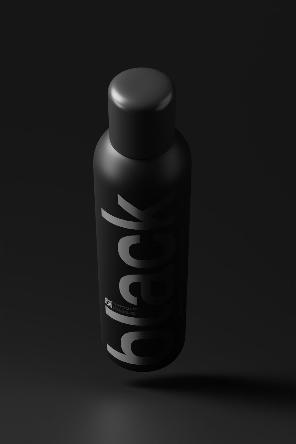 Tall Black Plastic Cosmetic Bottle Free Mockups