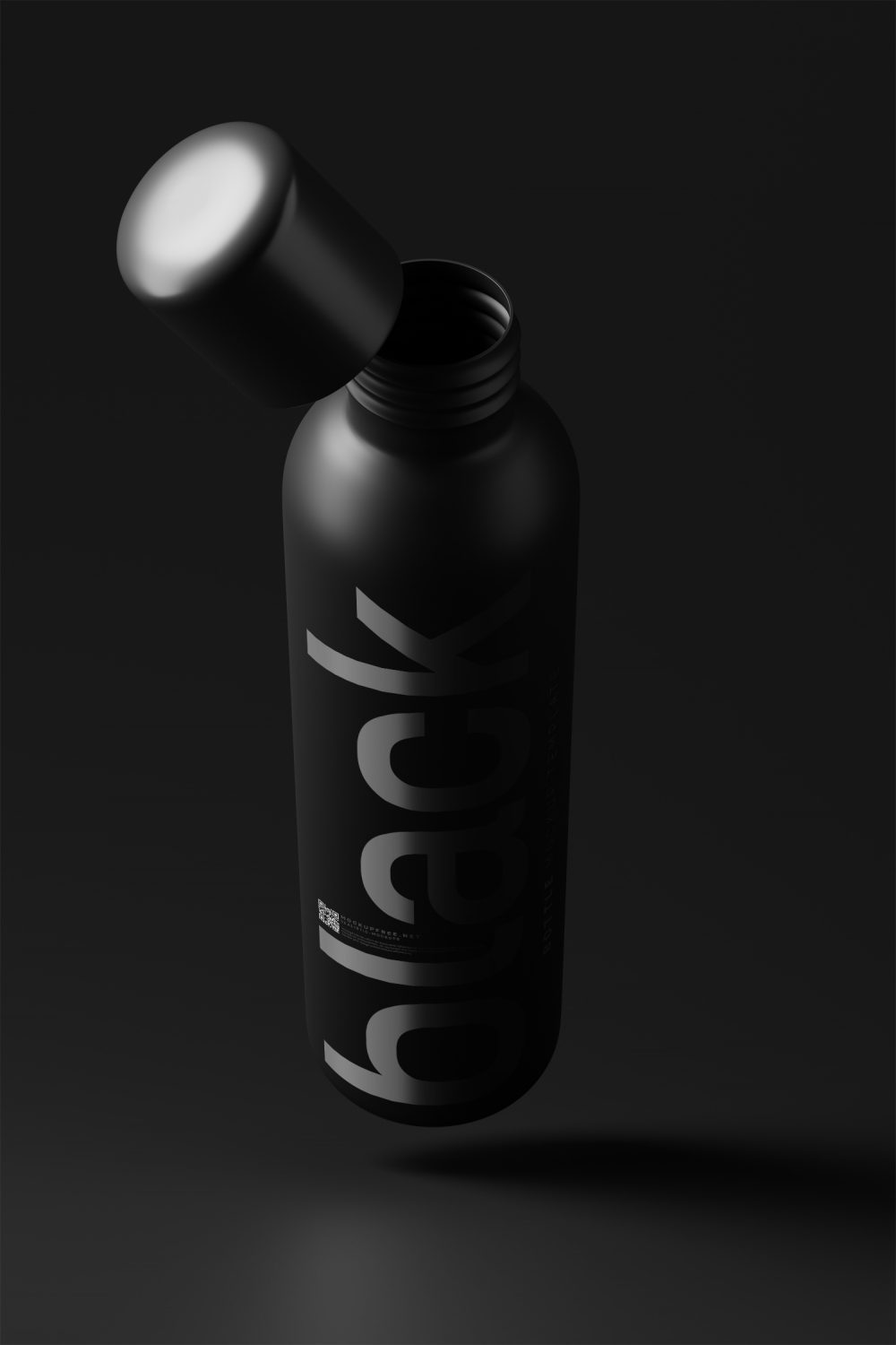 Tall Black Plastic Cosmetic Bottle Free Mockups