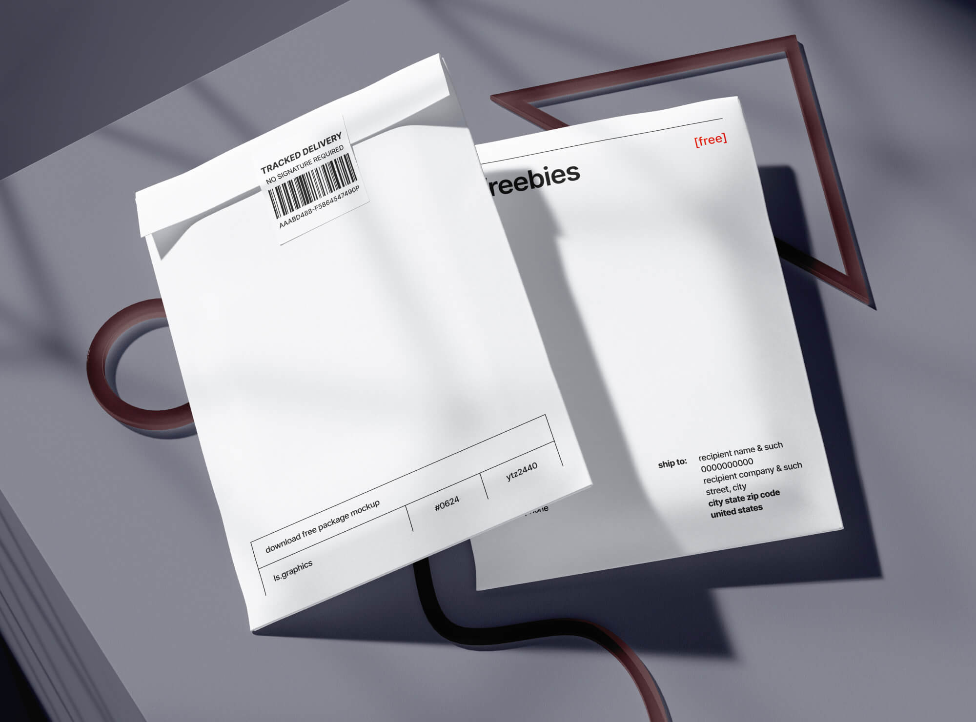 Two Paper Postal Packages Free Mockup