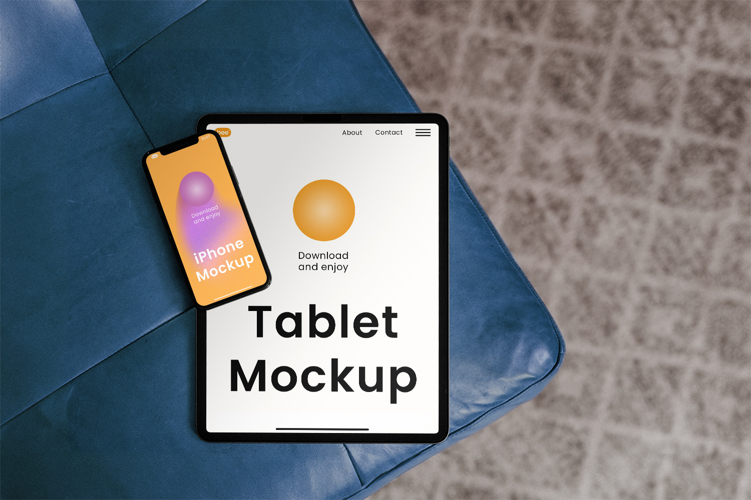 iPhone on iPad Free Mockup