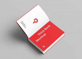 Open Book Mockup Free PSD