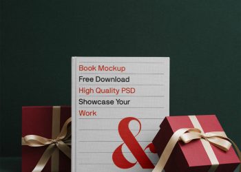 Standing Front Book Free Mockup