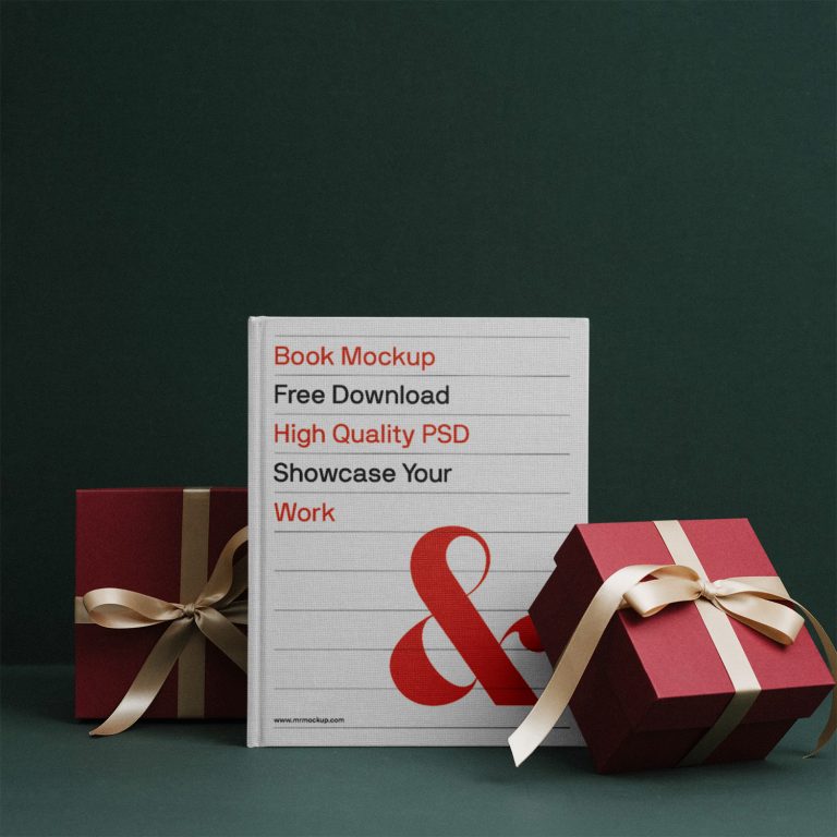 Standing Front Book Free Mockup
