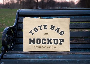 Tote Bag in Hyde Park Bench Free Mockup