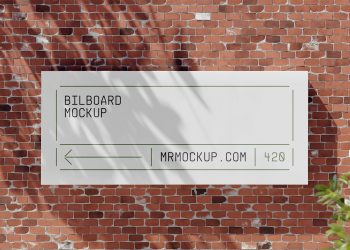 Billboard on Brick Wall Free Mockup
