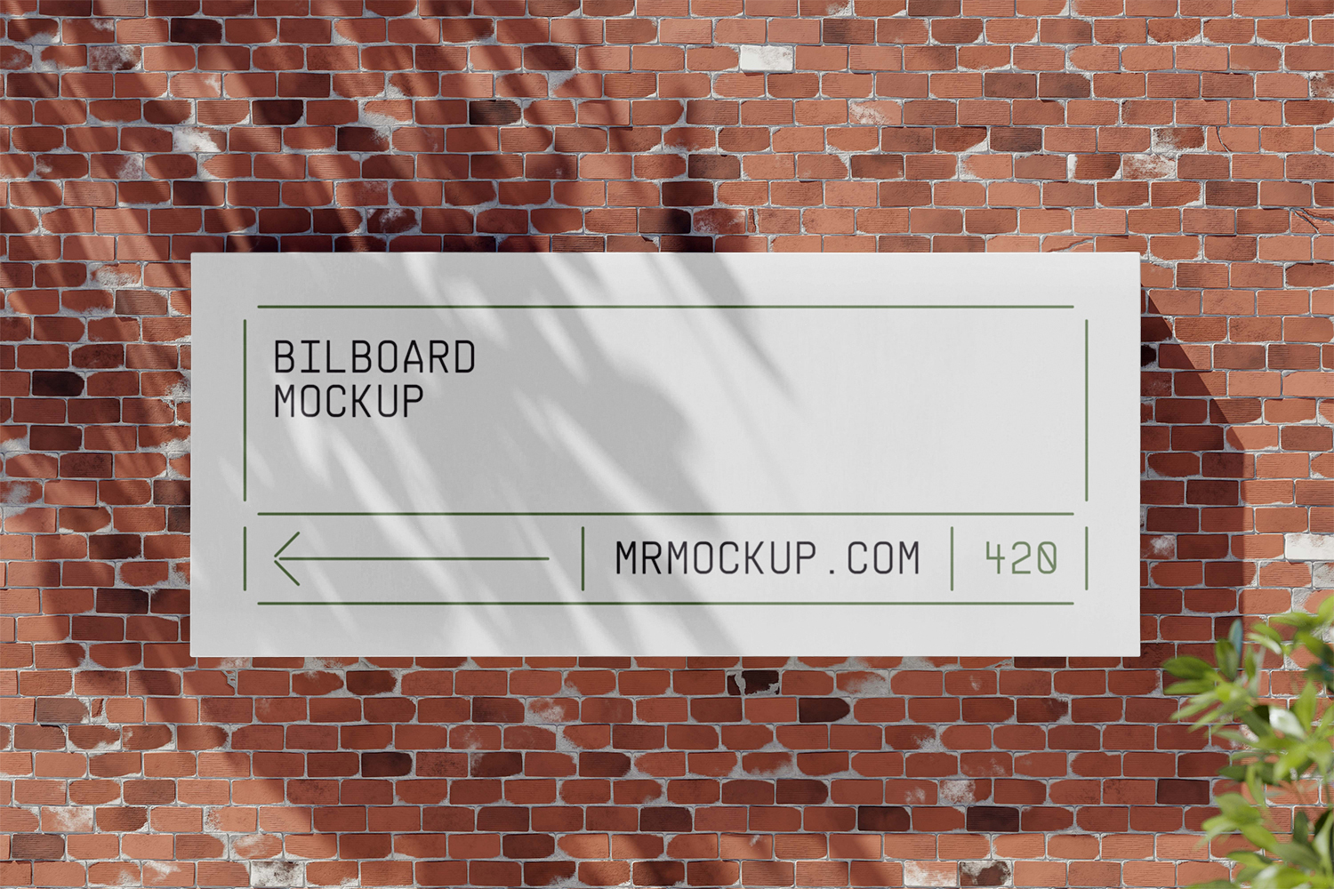 Billboard on Brick Wall Free Mockup