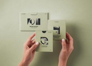 Hands Holding Product Boxes Free Mockup