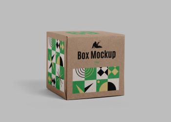 Free Paper Square Box Mockup