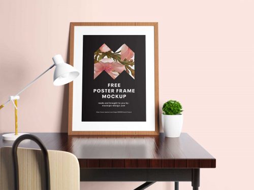 Free Poster Frame Mockup PSD Template