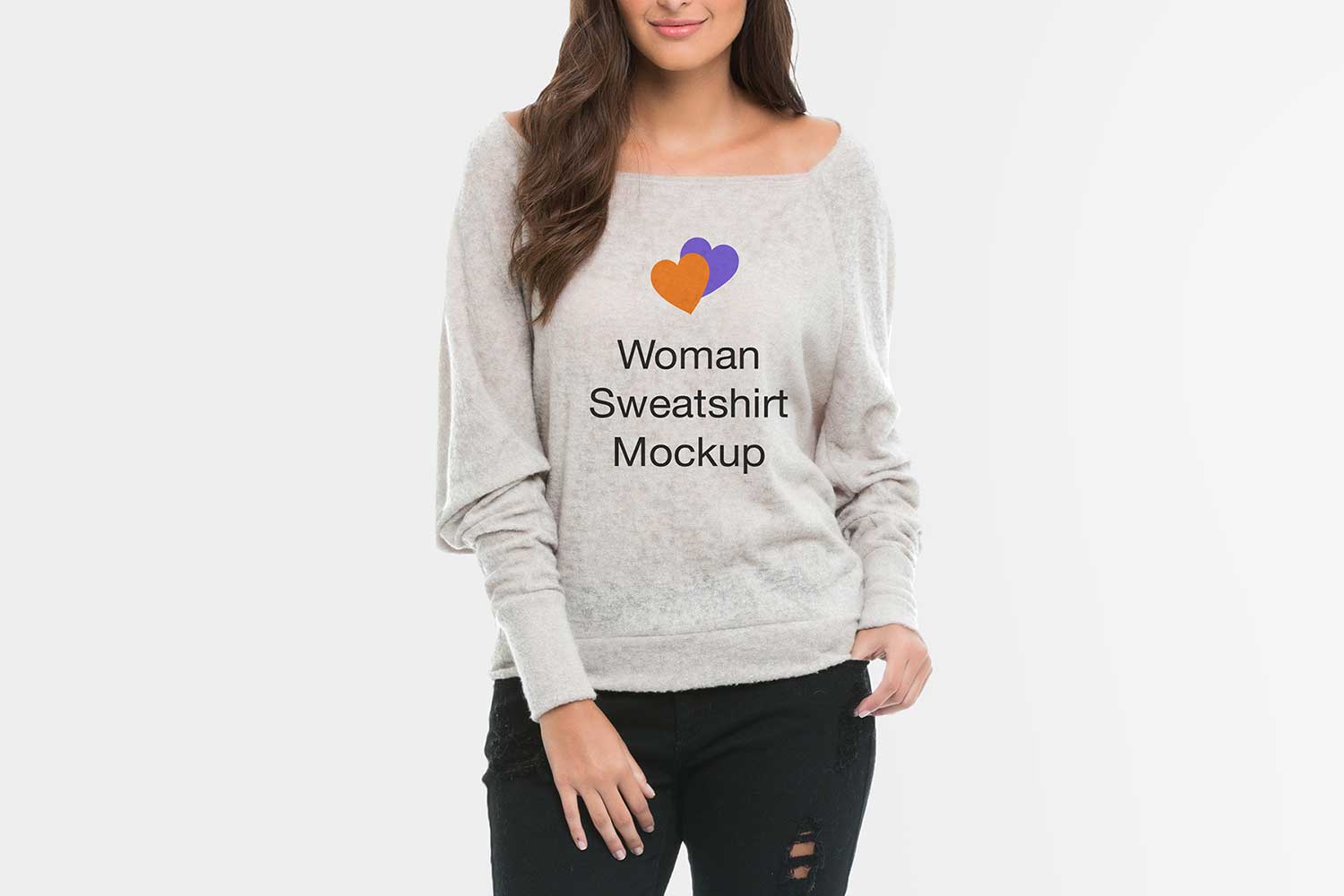 Free Woman Sweatshirt Mockup
