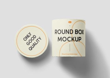 Round Box with Lid Free Mockup