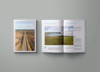 US A4 Magazine Mockup PSD Template