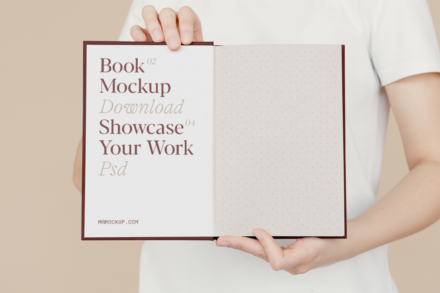 Open Book Holding by Man Free Mockup
