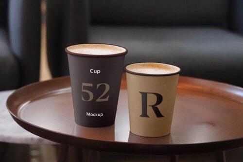 Cup Mockup (PSD) – Two Paper Cups