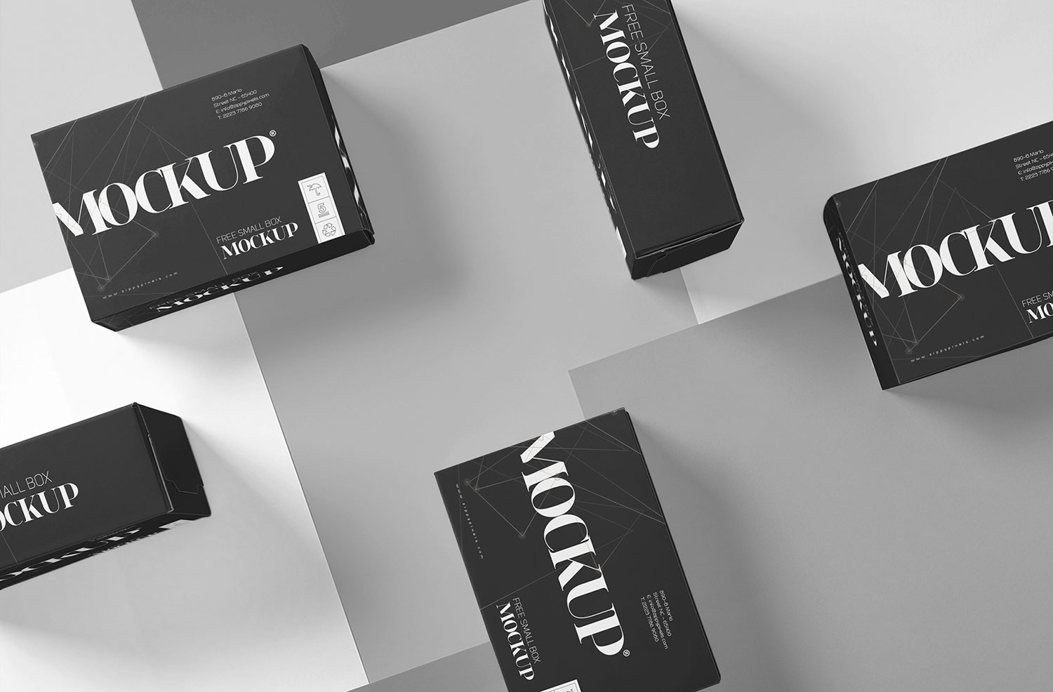 Small Box Packaging Mockup on Colorful Background