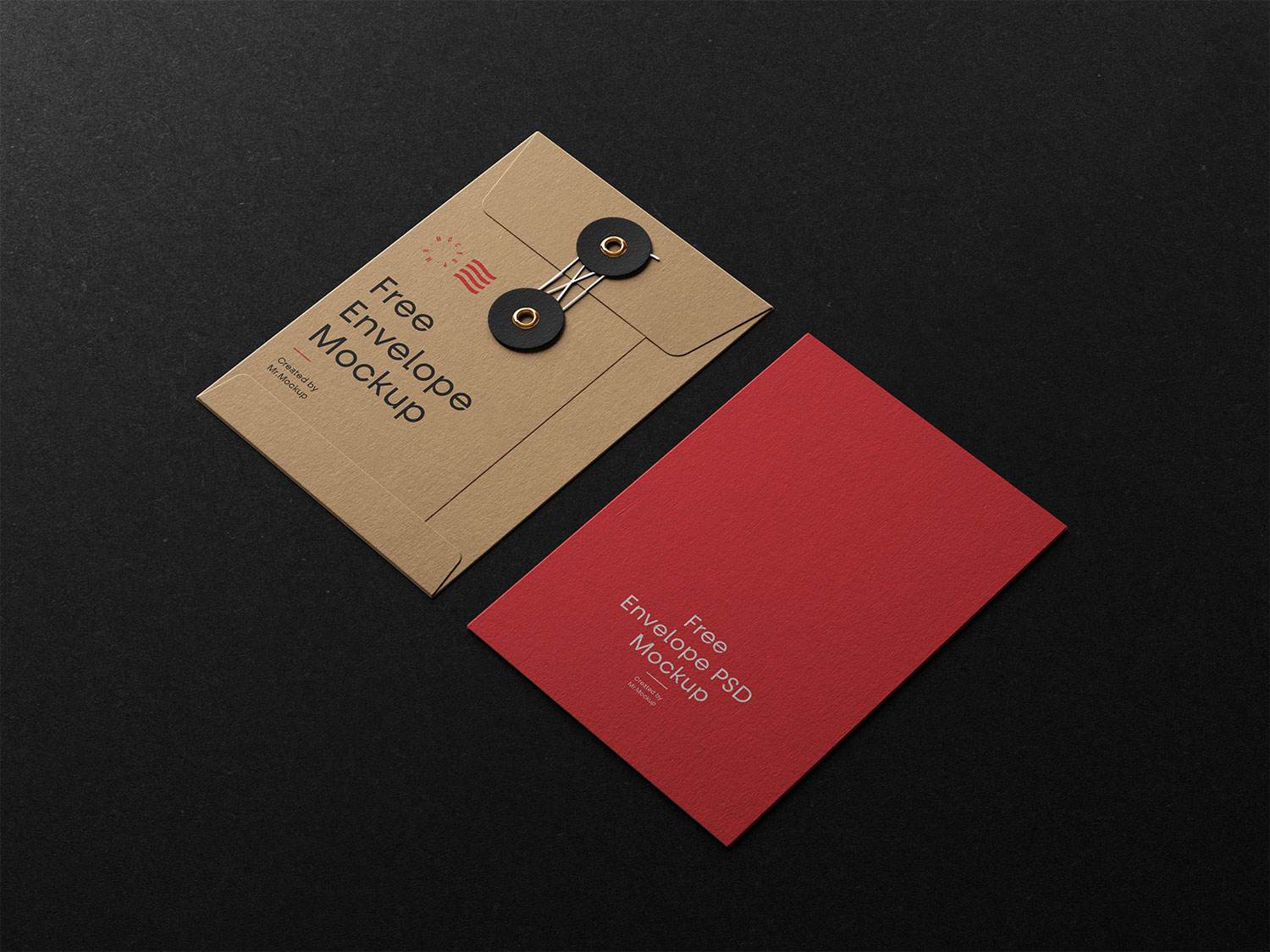 String-Tie Envelope Mockup – Front and Back View