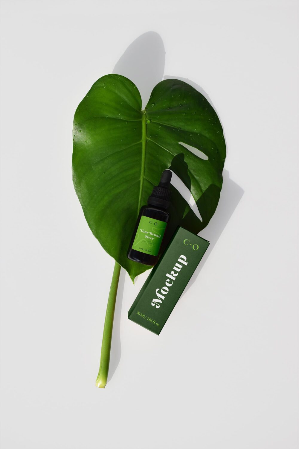 Essential Oil Dropper Bottle Mockup with Box