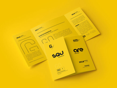 Gate Fold Brochure Three Mockups