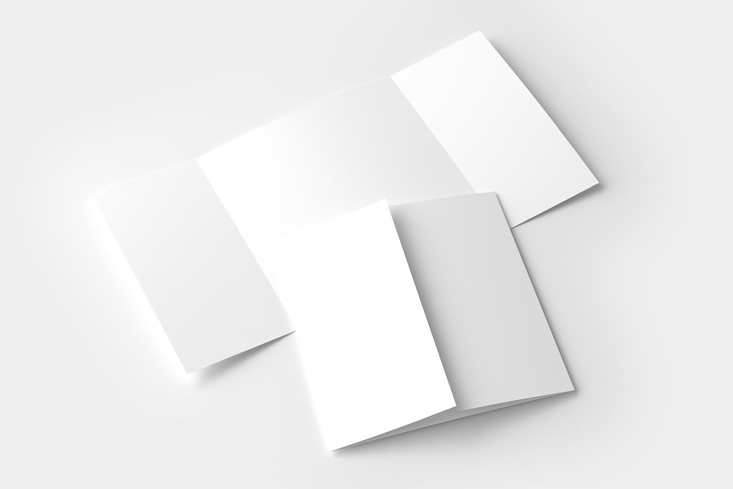 Gate Fold Brochure Three Mockups