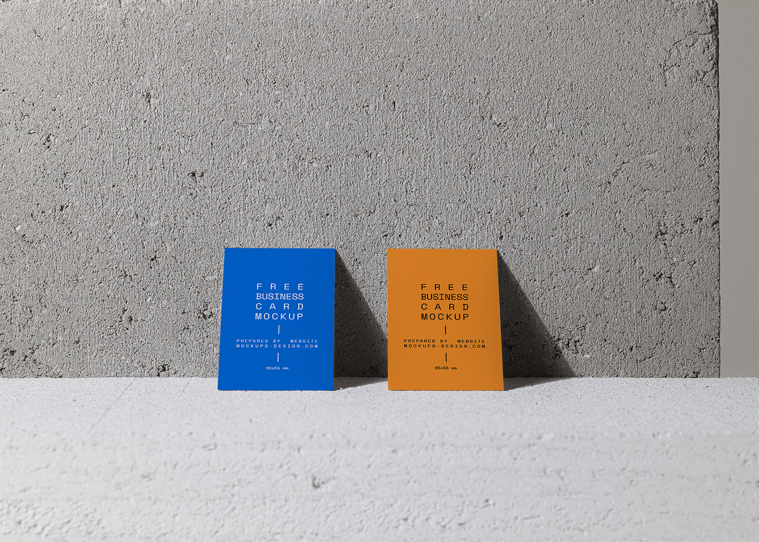 Front View of Two Vertical Business Cards Mockup