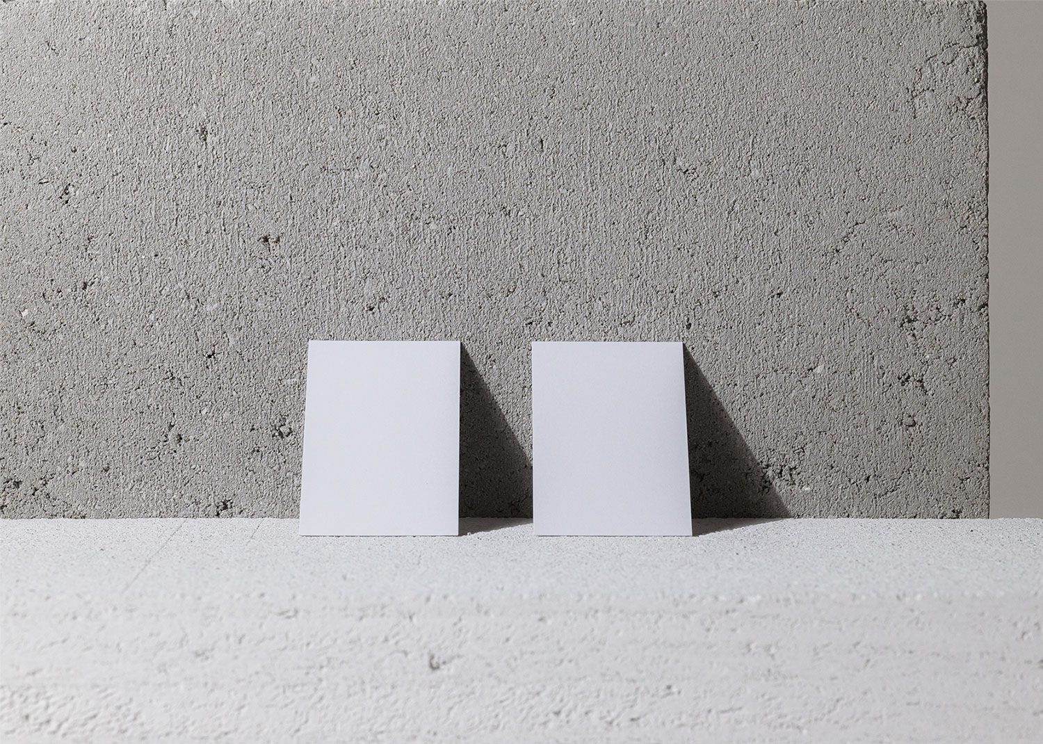 Front View of Two Vertical Business Cards Mockup