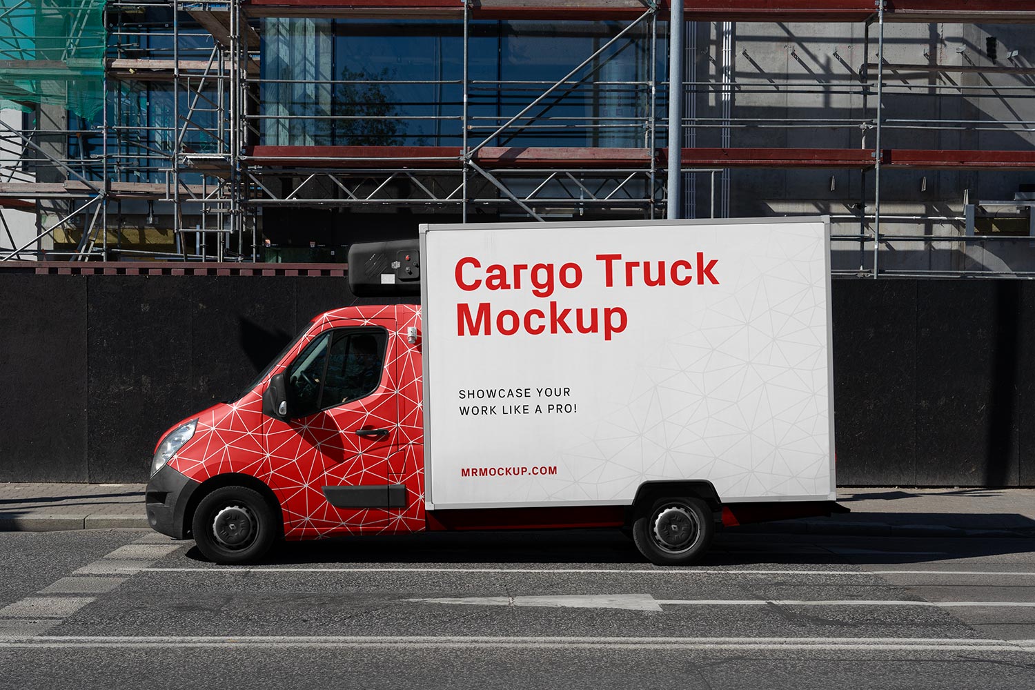 Cargo Truck Mockup City Road Scene